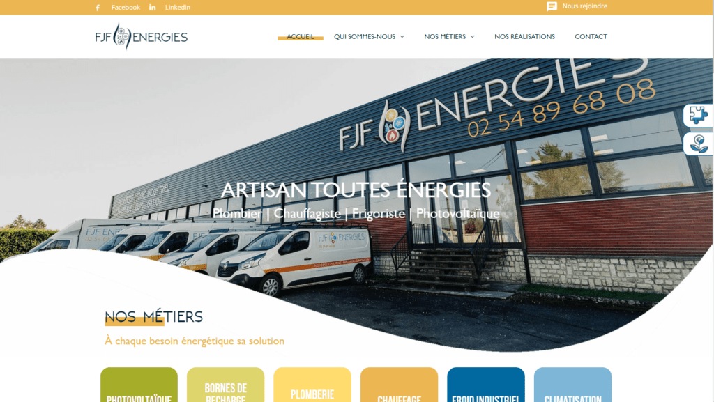 Capture d'écran visualisation site Internet FJF-ENERGIES